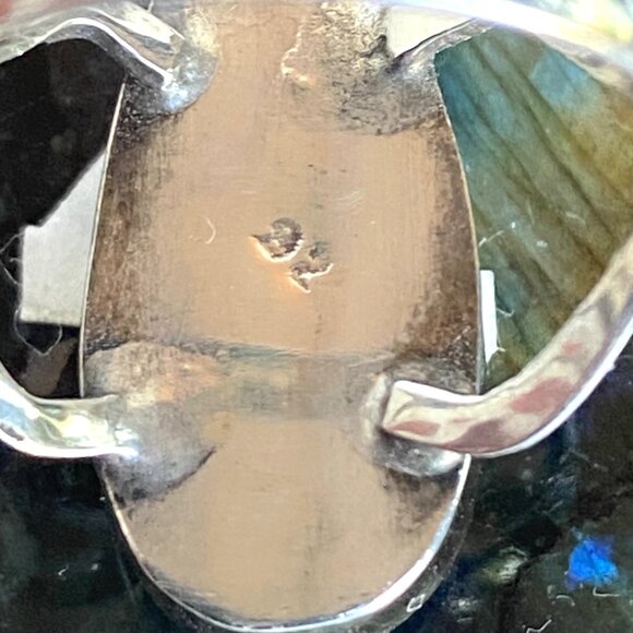 Sterling Silver 925 Bezel Set Teardrop Blue Larimar Split Shank Ring Sz 6 - Picture 8 of 16